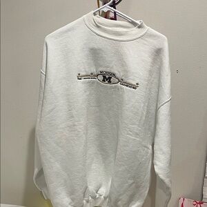 Tultex White Michigan Champions Men's Crewneck Sweater